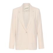 Cream Ancient Scroll Blazer Jacka Beige, Dam