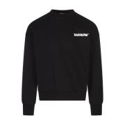 Barrow Svart Crew Neck Sweatshirt med Smile Black, Herr