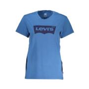 Levi's Blå bomullst-shirt med klassiskt tryck Blue, Dam