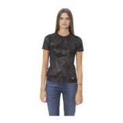 Baldinini Polka Dot T-Shirt Trend Model Black, Dam