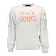 Diesel Långärmad Crewneck Sweatshirt Vit White, Herr