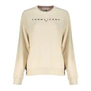 Tommy Hilfiger Beige hoodie med broderat logotyp Beige, Dam