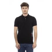 Baldinini Kortärmad Polo Skjorta med Frambroderi Black, Herr