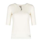 Liu Jo Stilig Blus med Stendetaljer Beige, Dam