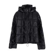 Semicouture Svart Puffer Cropped Kappa Black, Dam