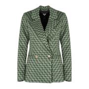 Liu Jo Elegant Dubbelknäppt Blazer Green, Dam