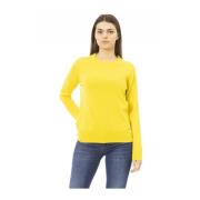 Baldinini Långärmad Crewneck Monogram Metall Detalj Yellow, Dam