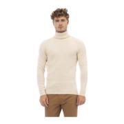 Alpha Studio Dolcevita Sweater - Långärmad - Ribbad Beige, Herr