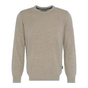 Barbour Tartan Armbåge Patch Crewneck Sweaters Beige, Herr