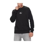 Calvin Klein Svart Monokrom Logo Tröja Black, Herr