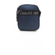 Cerruti 1881 Crossbody-väska med Dragkedja och Logotyp Blue, Herr