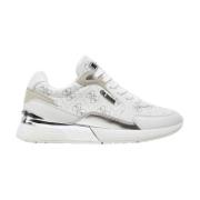 Guess Vita Avslappnade Syntetiska Sneakers White, Dam