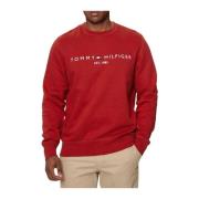 Tommy Hilfiger Herr Logo Print Sweatshirt Red, Herr