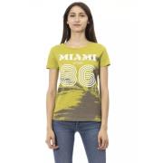 Trussardi Stiligt Grönt Kortärmad T-shirt med Frontprint Green, Dam