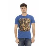 Trussardi Blå Frontprint Tee Casual Elegans Blue, Herr