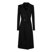 Patrizia Pepe Stilig Trench Coat för Kvinnor Black, Dam