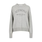 Iceberg Grå ullblandad crew-neck tröja Gray, Dam