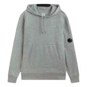 C.p. Company Hoodie med Lins Logo Detalj Gray, Herr