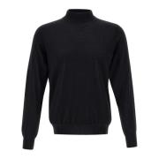 Filippo De Laurentiis Merinoulltröja Svart Mock Neck Black, Herr