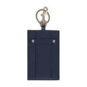 Trussardi Mode Läder Badge Holder med Studs Blue, Herr