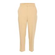 InWear Cropped Pressed-Front Moderna Byxor Alabaster Beige, Dam