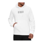 Calvin Klein Raised Rubber Logo Hoodie White, Herr