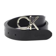 Calvin Klein Dam Logo Bälte med Re-Lock Black, Dam