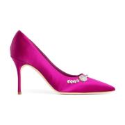 Manolo Blahnik Kristall Gala Stiletto Klackar Pink, Dam