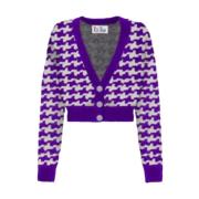 MC2 Saint Barth Houndstooth Cardigan med Co-ord Kjol Multicolor, Dam