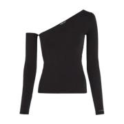 Calvin Klein Off Shoulder Modal Top Black, Dam