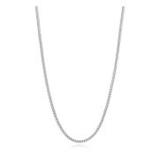 Nialaya Mens Silver Cuban Link Chain in 2mm Gray, Herr