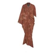 Cortana Sidens kimono-stil midi-klänning Brown, Dam