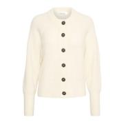 Karen by Simonsen Kort Cardigan med Knappar Beige, Dam