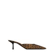 Saint Laurent Brun Läder Kitten Heel Sandaler Brown, Dam