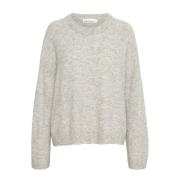 Karen by Simonsen Oversize Oneck Stickad Tröja Opal Gray Melange Gray,...