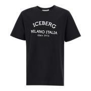 Iceberg Svart Crew Neck Logo Print T-shirt Black, Herr