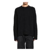 UMA Wang Svart Ull Cashmere Stickad Topp Black, Herr