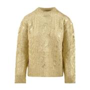 Akep Gyllene Sweaters för Stiligt Utseende Beige, Dam