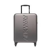 K-Way Grå Cabin Bag med Maxi Logo och TSA-lås Gray, Herr