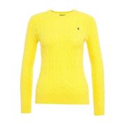 Ralph Lauren Gul Cable Stickad Tröja Aw24 Yellow, Dam