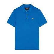 Lyle & Scott Klassisk enfärgad polotröja i Bright Cobalt-M Blue, Herr