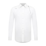 Alexander McQueen Vit Bomullsskjorta Långärmad White, Herr