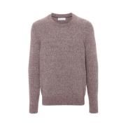 Brunello Cucinelli Stickad Crew Neck Sweater Purple, Herr