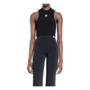 Palm Angels Monogram Svart Topp Racer Back Black, Dam