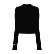 Sportmax Svart Stickad Logotröja Black, Dam