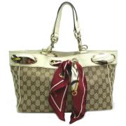 Gucci Vintage Pre-owned Canvas gucci-vskor Beige, Dam