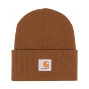 Carhartt Wip Varm Akryl Ribbstickad Klocka Mössa Brown, Herr