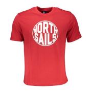 North Sails Röd T-shirt med korta ärmar och logotyp Red, Herr