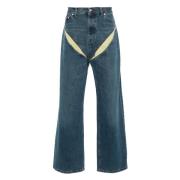 Y/Project Edgy Cut-Out Detail Jeans Blue, Dam