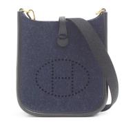 Hermès Vintage Pre-owned Canvas axelremsvskor Blue, Dam